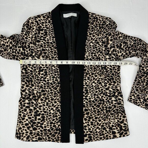 Tahari ASL Women’s Brown Animal Print Open Front Mob Wife Designer Blazer 6P/C38 - Picture 12 of 13